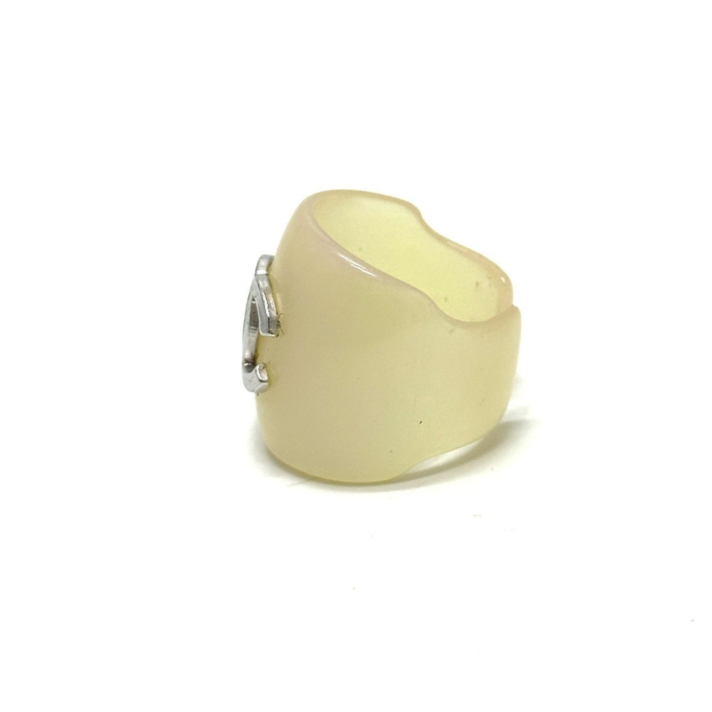 CHANEL 96A Coco Mark Ring, Plastic Fashion Accessory, Plastic, Women's, White, 1 - Picture 2 of 6
